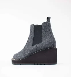 Cecelia New York -Gemma Slip On Low Wedge Boot Gray Knit Online