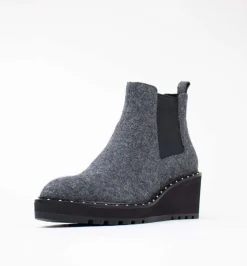 Cecelia New York -Gemma Slip On Low Wedge Boot Gray Knit Online