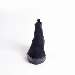 Cecelia New York -Gemma Slip On Low Wedge Boot All Black New