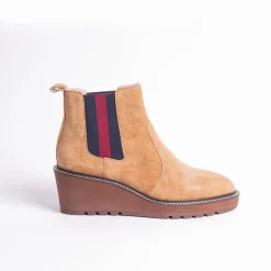 Cecelia New York -Gemma Slip On Low Wedge Boot Nutella New
