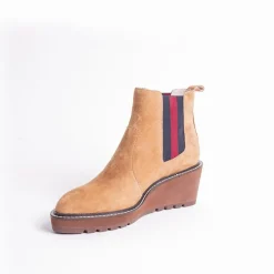 Cecelia New York -Gemma Slip On Low Wedge Boot Nutella New