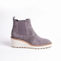 Cecelia New York -Gemma Slip On Low Wedge Boot Slate