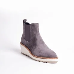 Cecelia New York -Gemma Slip On Low Wedge Boot Slate