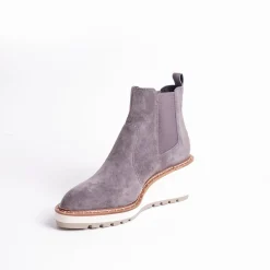 Cecelia New York -Gemma Slip On Low Wedge Boot Slate