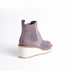 Cecelia New York -Gemma Slip On Low Wedge Boot Slate