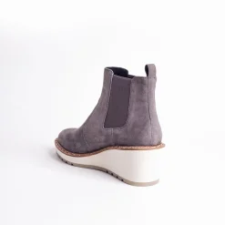 Cecelia New York -Gemma Slip On Low Wedge Boot Slate