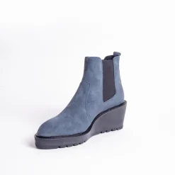 Cecelia New York -Gemma Slip On Low Wedge Boot Navy Sale
