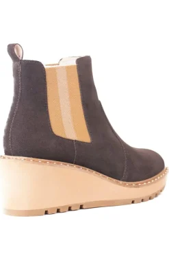 Cecelia New York -Gemma Slip On Low Wedge Boot Brown Discount