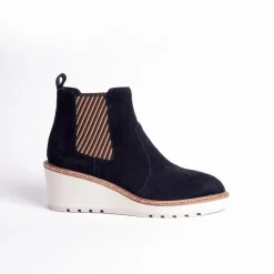 Cecelia New York -Gemma Slip On Low Wedge Boot Black Best