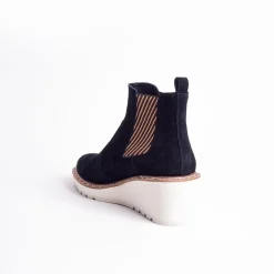 Cecelia New York -Gemma Slip On Low Wedge Boot Black Best